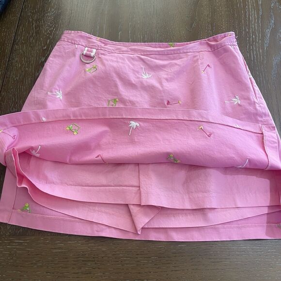 Island Republic Golf Skort Womens Size 14 Pink Embroidered Palm Tree Golf Cart - Picture 6 of 12